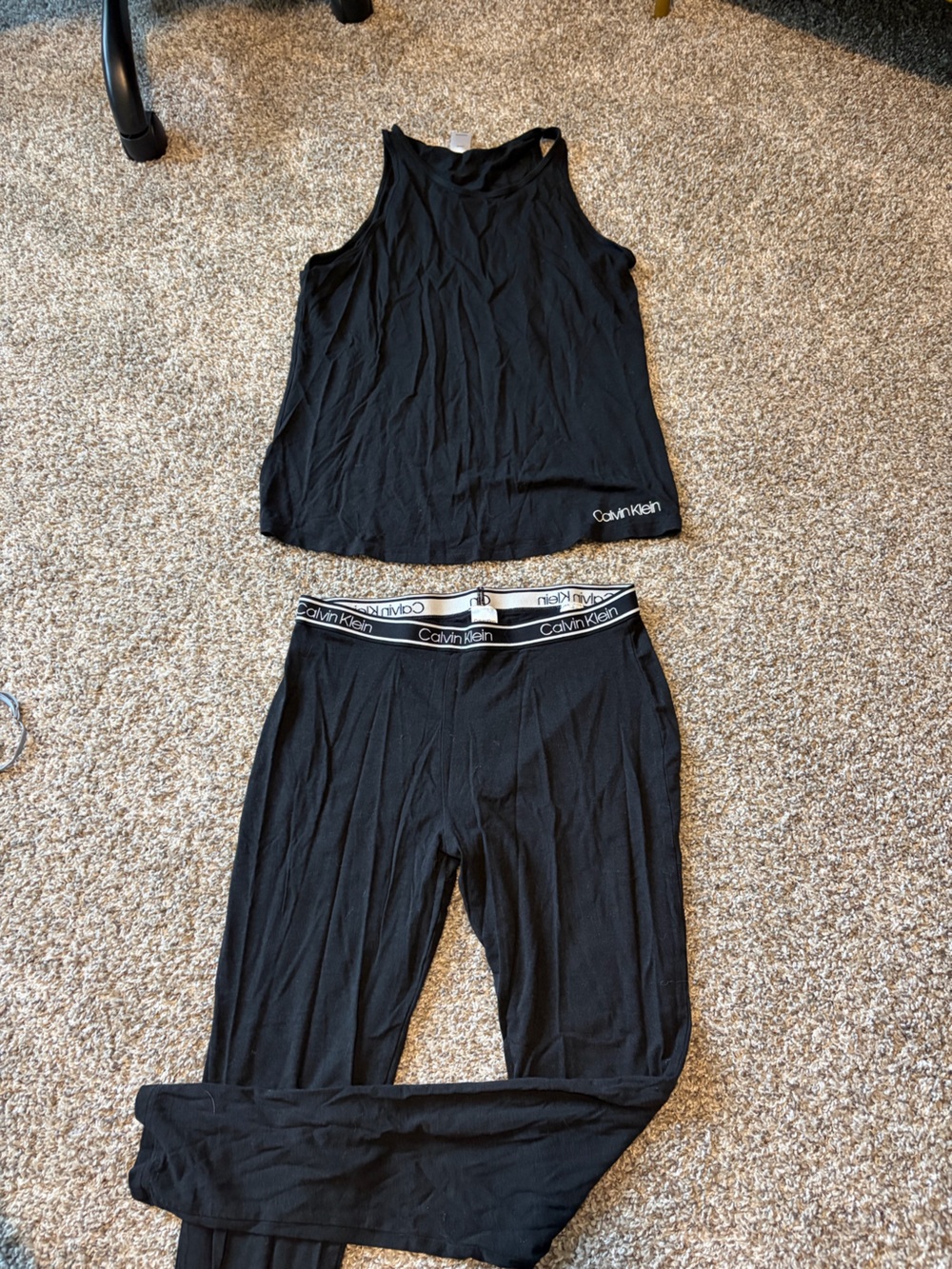 Calvin Klein Black Two-Piece Lounge Set with Branded Waistband